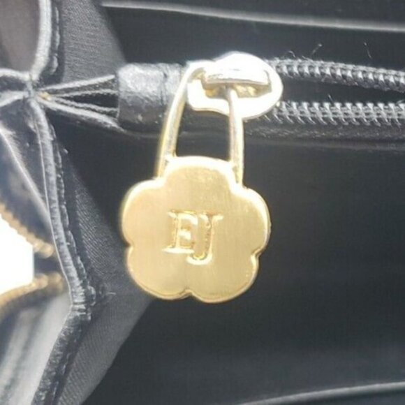 ERIC JAVITS Reptile Patchwork Leather Black Tan Zip Around Wallet - Picture 15 of 15